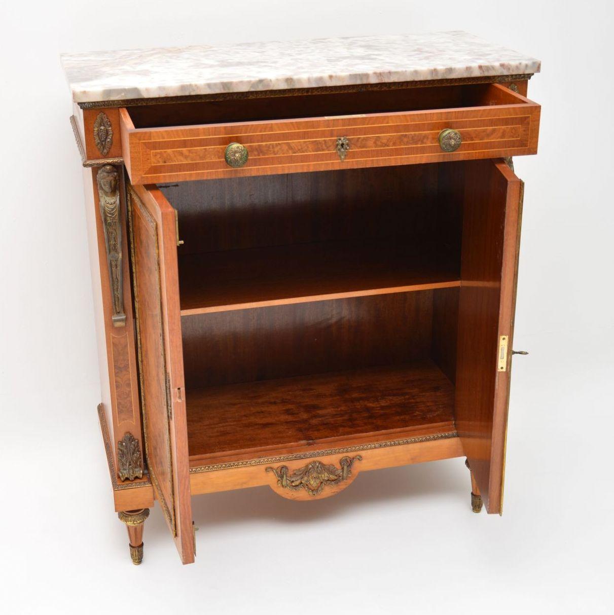 antique marble top cabinet