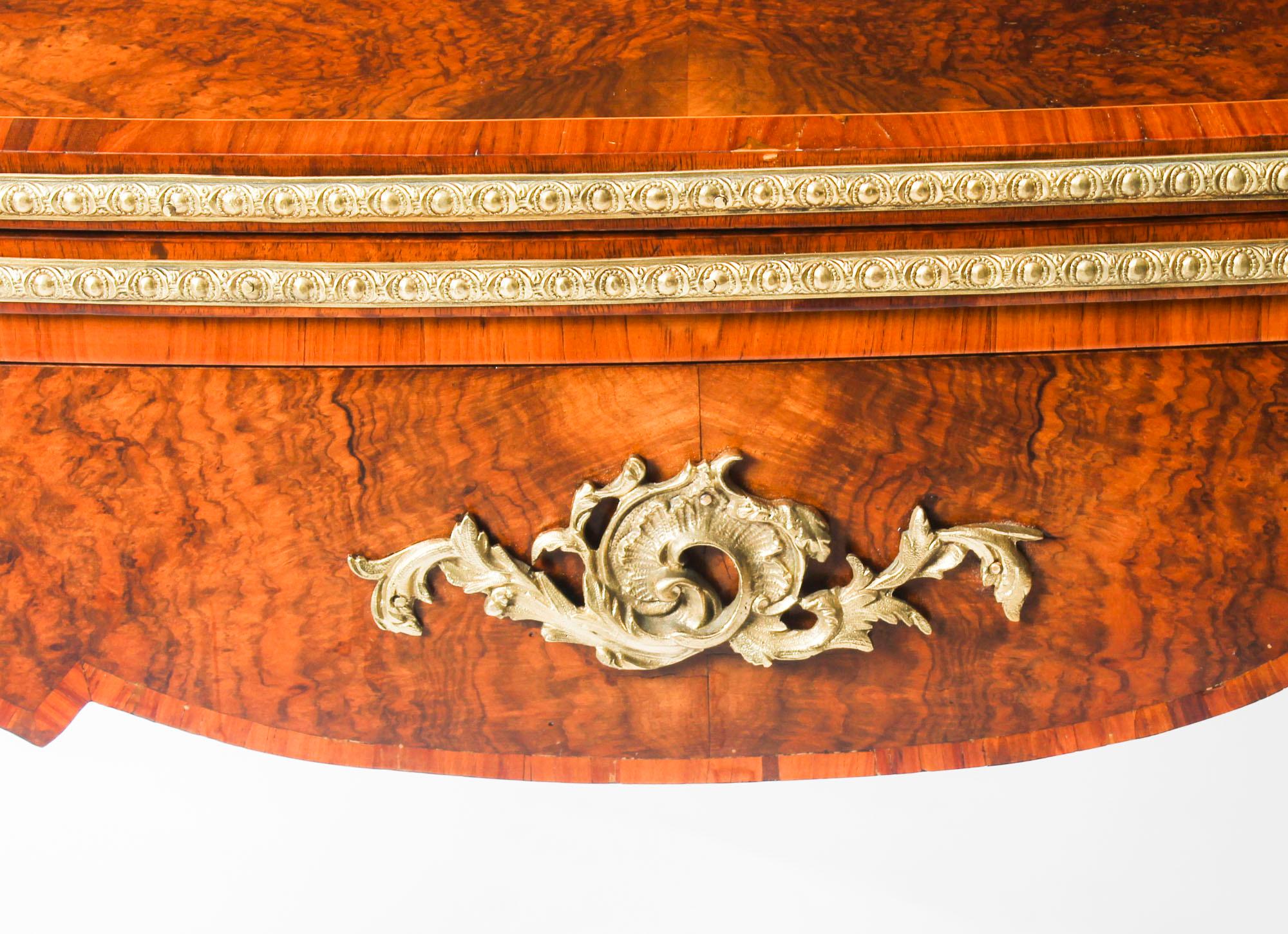 Antique French Burr Walnut Marquetry Card and Chess Table, 19th Century 2