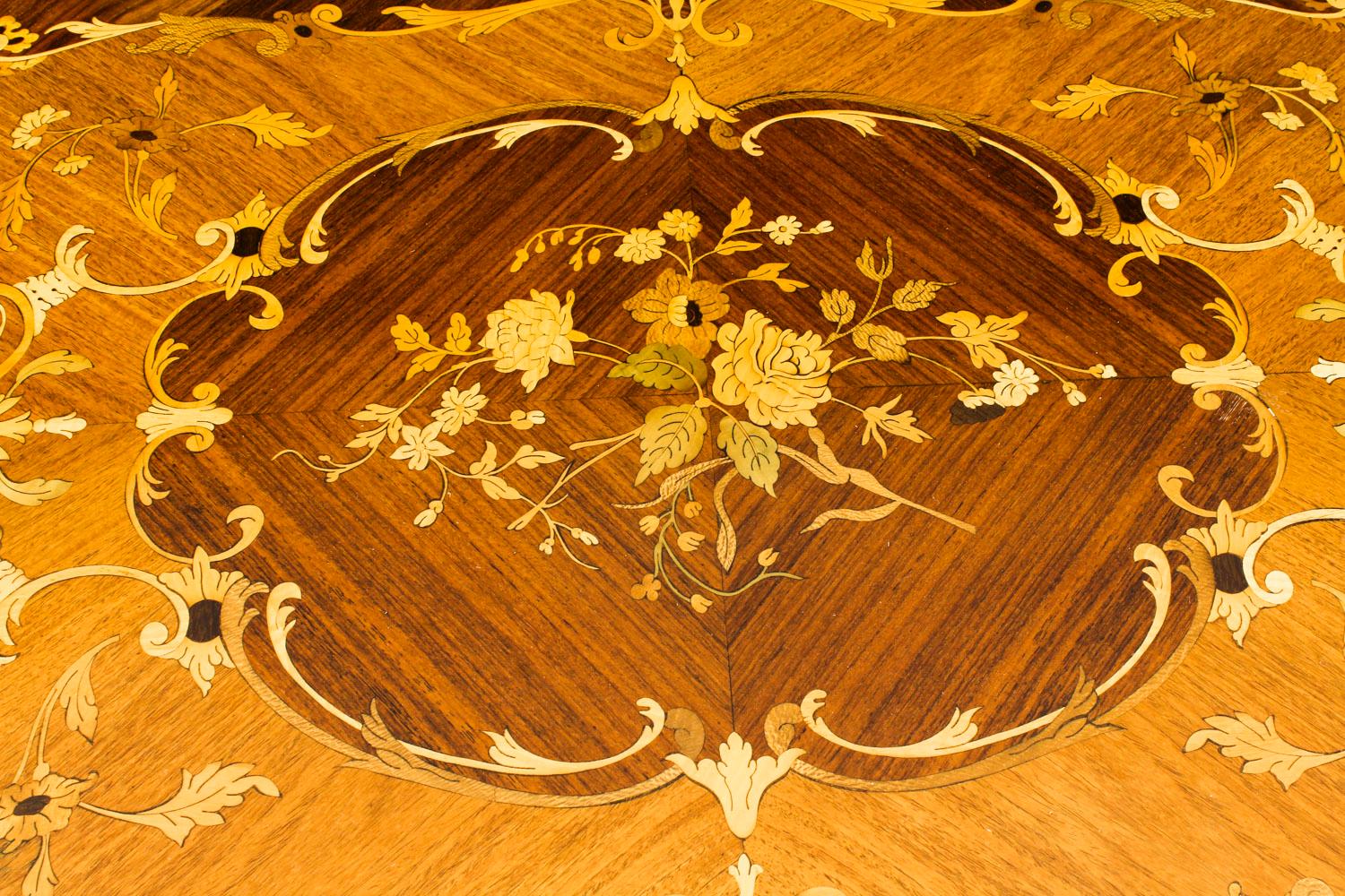 Late 19th Century Antique French Burr Walnut Marquetry Card or Backgammon Table, 19th Century
