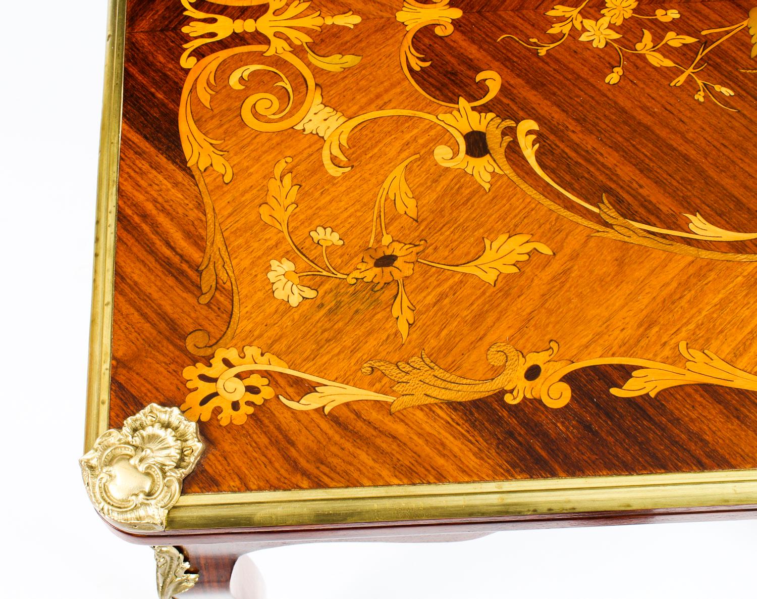 Antique French Burr Walnut Marquetry Card or Backgammon Table, 19th Century 1