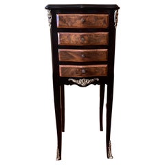 Used French Burr Walnut Mini Drawers Table