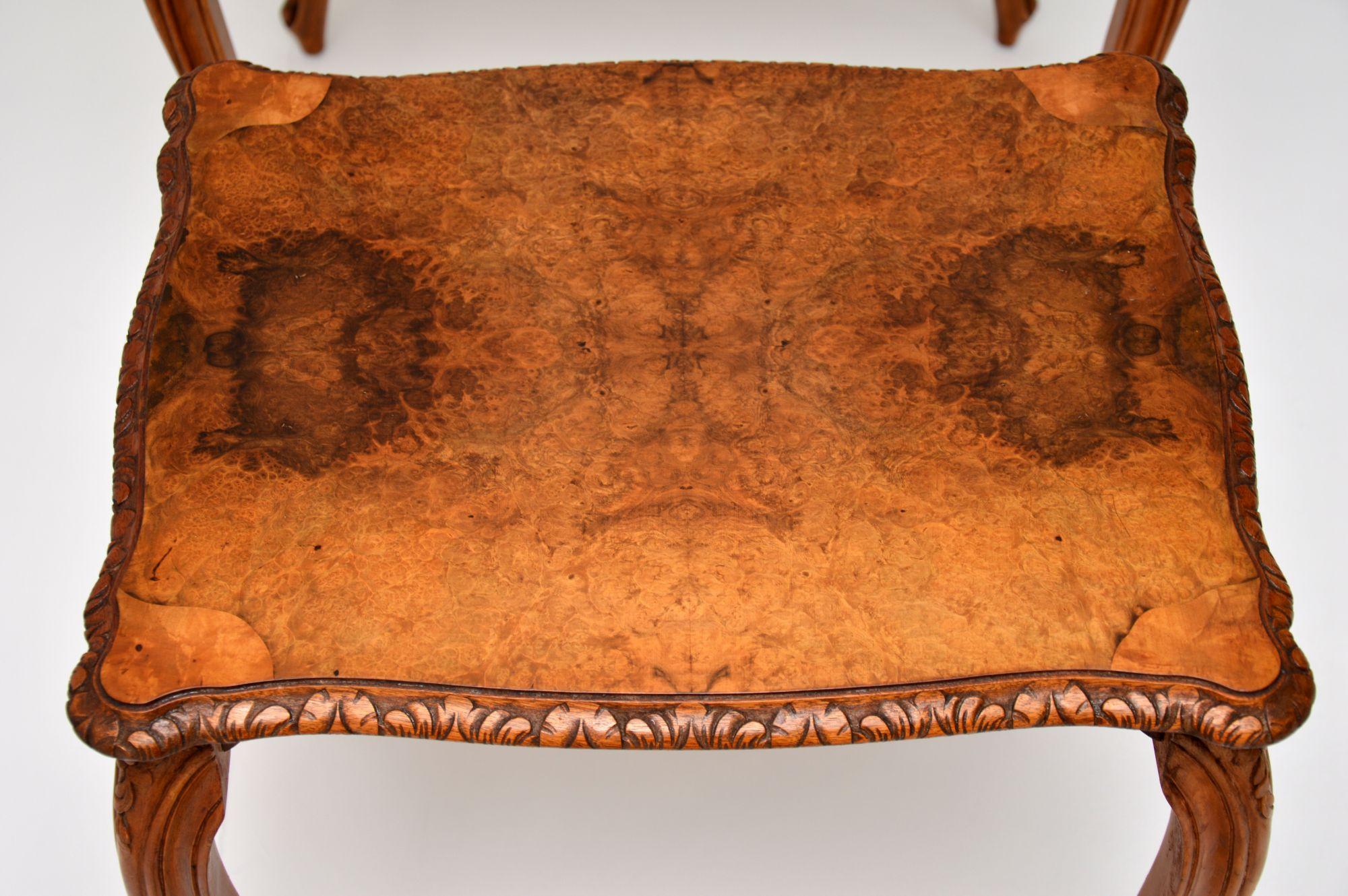 Antique French Burr Walnut Nest of Tables 1
