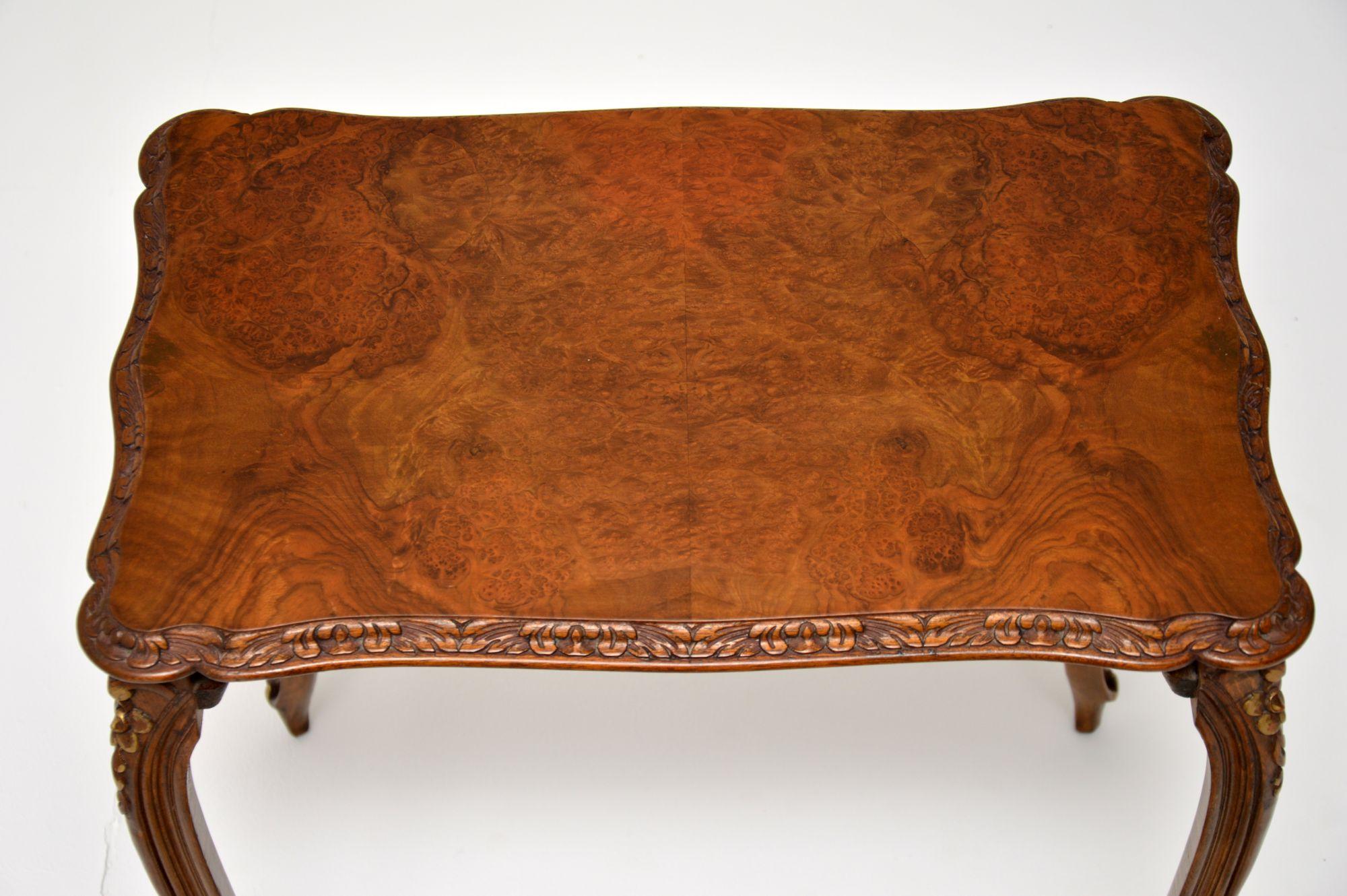 Antique French Burr Walnut Nest of Tables For Sale 2