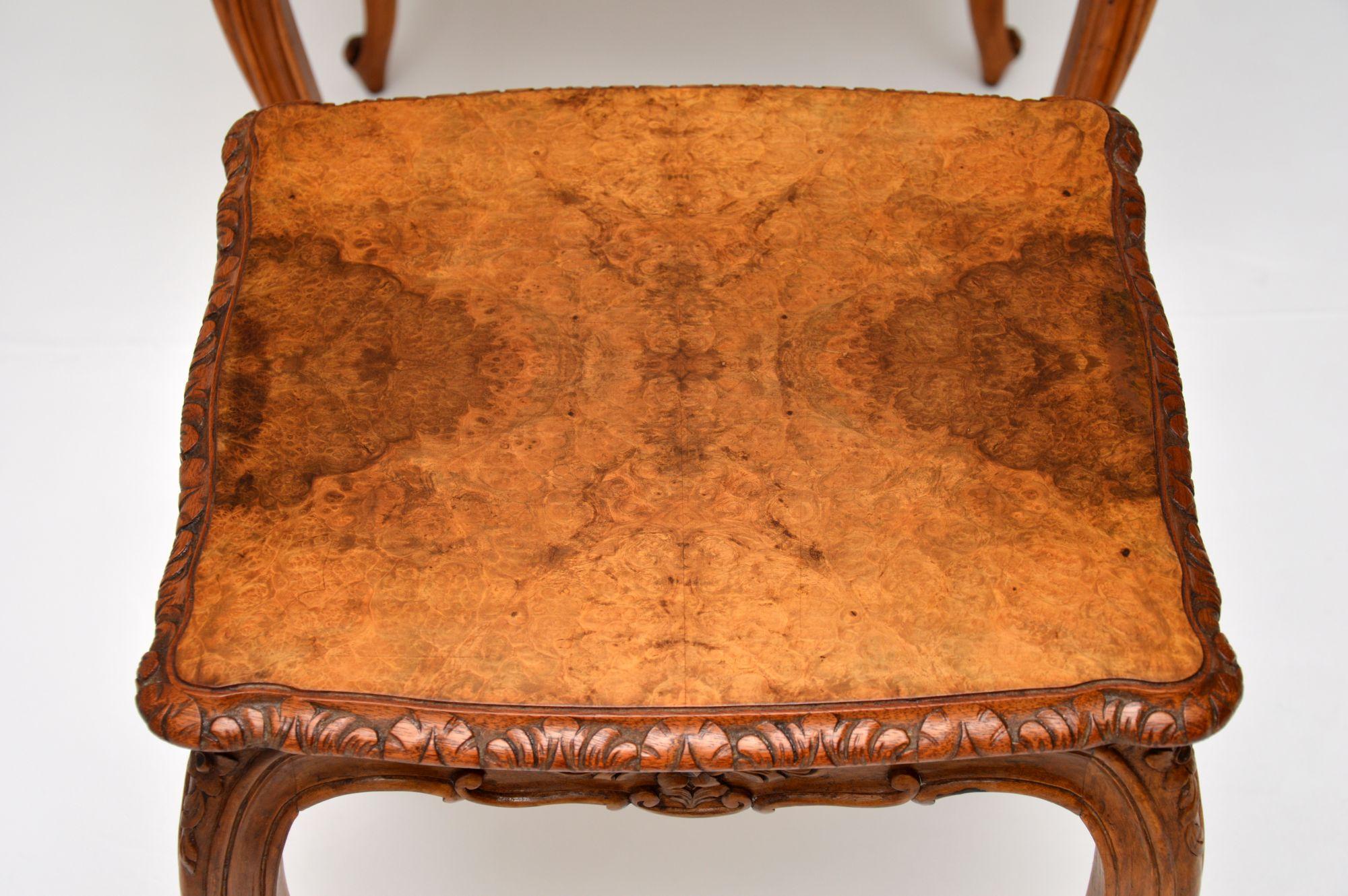 Antique French Burr Walnut Nest of Tables 2