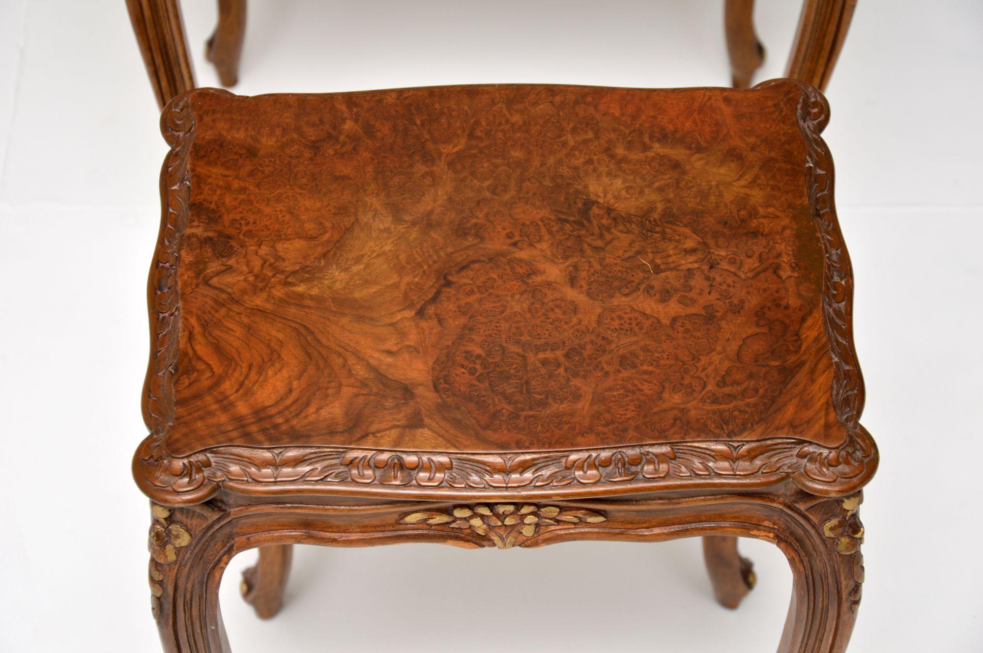Antique French Burr Walnut Nest of Tables For Sale 4