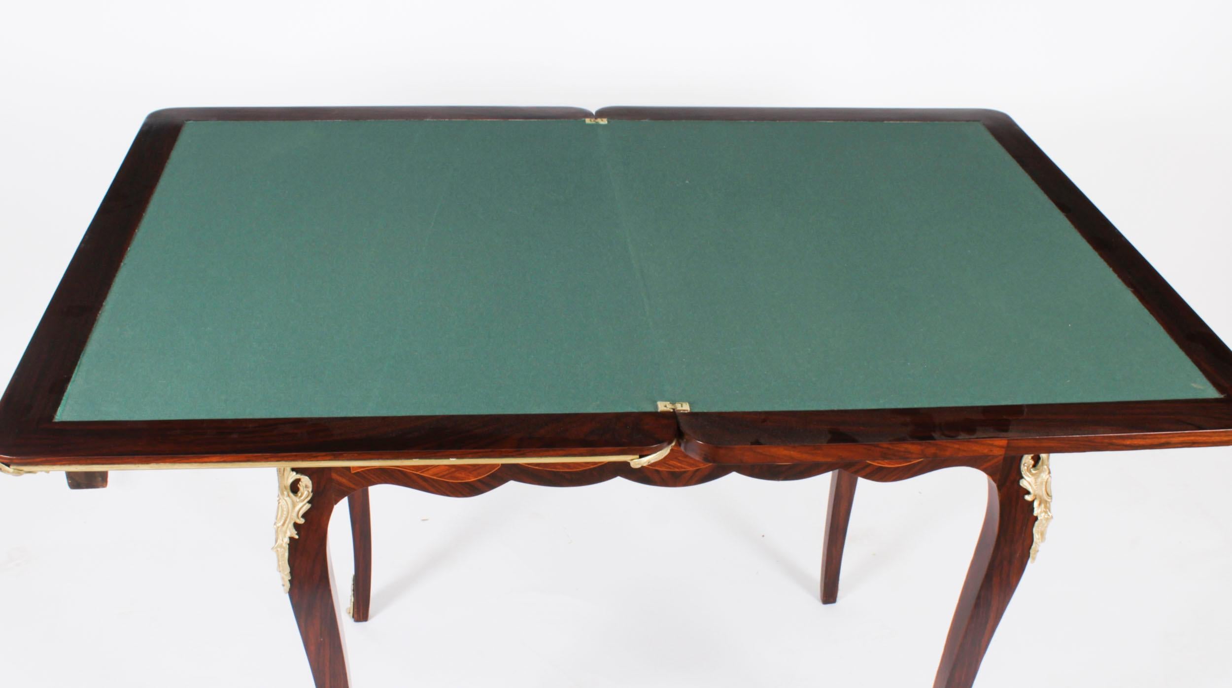 Antique French Burr Walnut Parquetry Card Backgammon Table 19th Century For Sale 8
