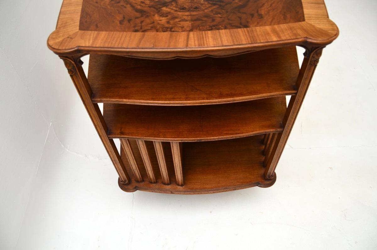 Antique French Burr Walnut Revolving Bookcase For Sale 1