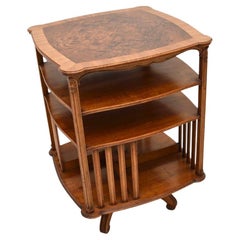 Antique French Burr Walnut Revolving Bookcase