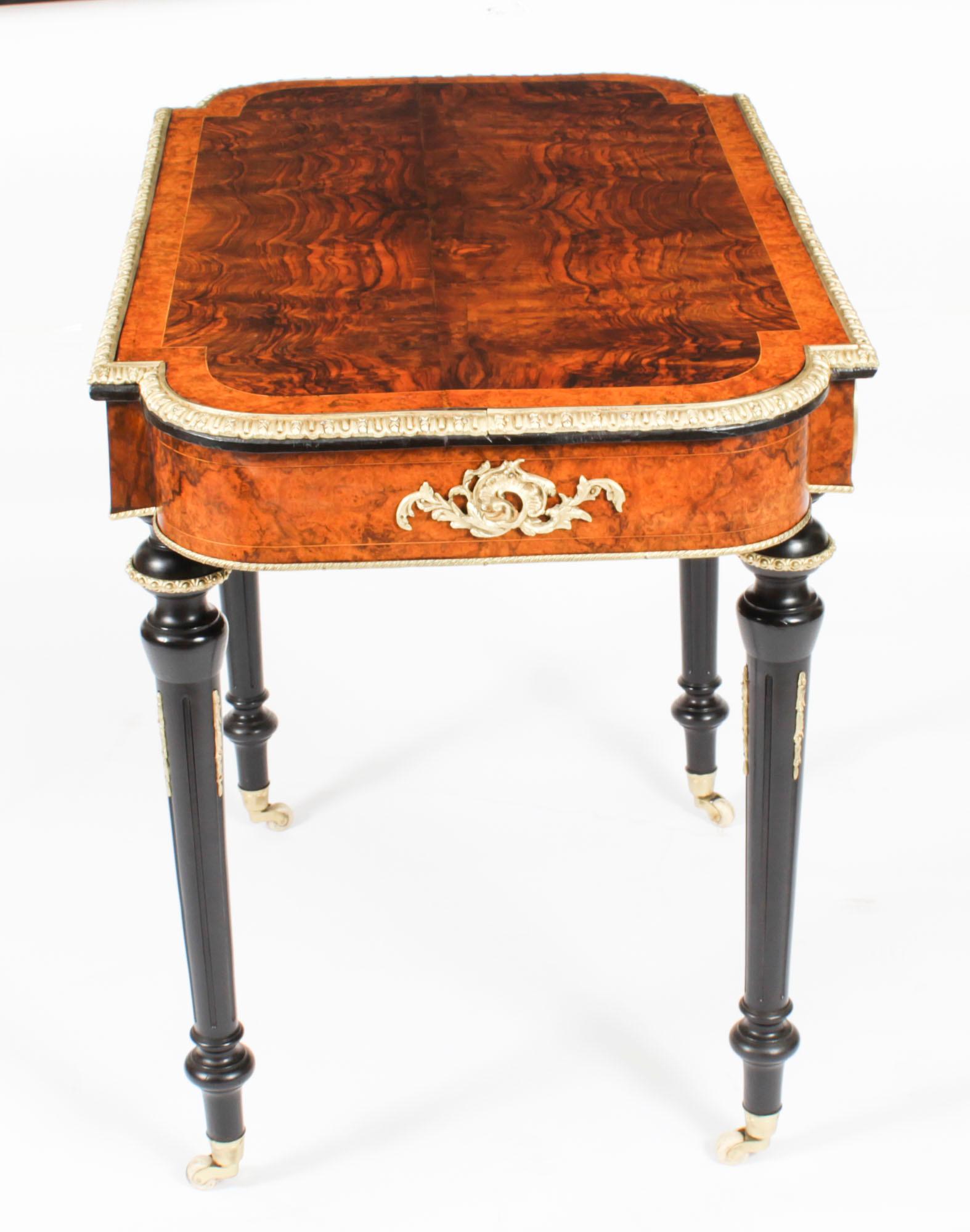 Antique French Burr Walnut Sevres & Ormolu Mounted Writing Table Desk 19th C For Sale 11