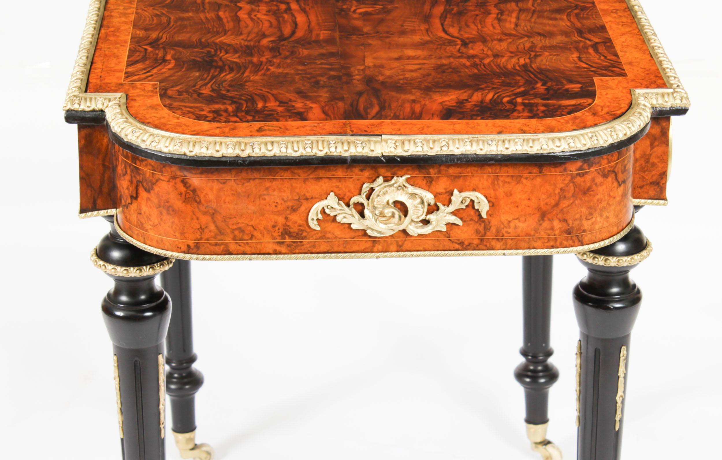 Antique French Burr Walnut Sevres & Ormolu Mounted Writing Table Desk 19th C For Sale 12