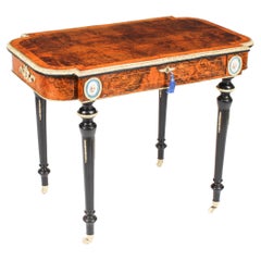 Antique French Burr Walnut Sevres & Ormolu Mounted Writing Table Desk 19th C