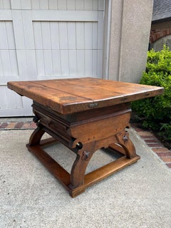 Antique French Butcher Block Baker’s Table Pétrin Farmhouse Kitchen Island c1790