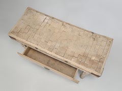 Antique French Butcher Block or Kitchen Island with an Amazing Natural Patina