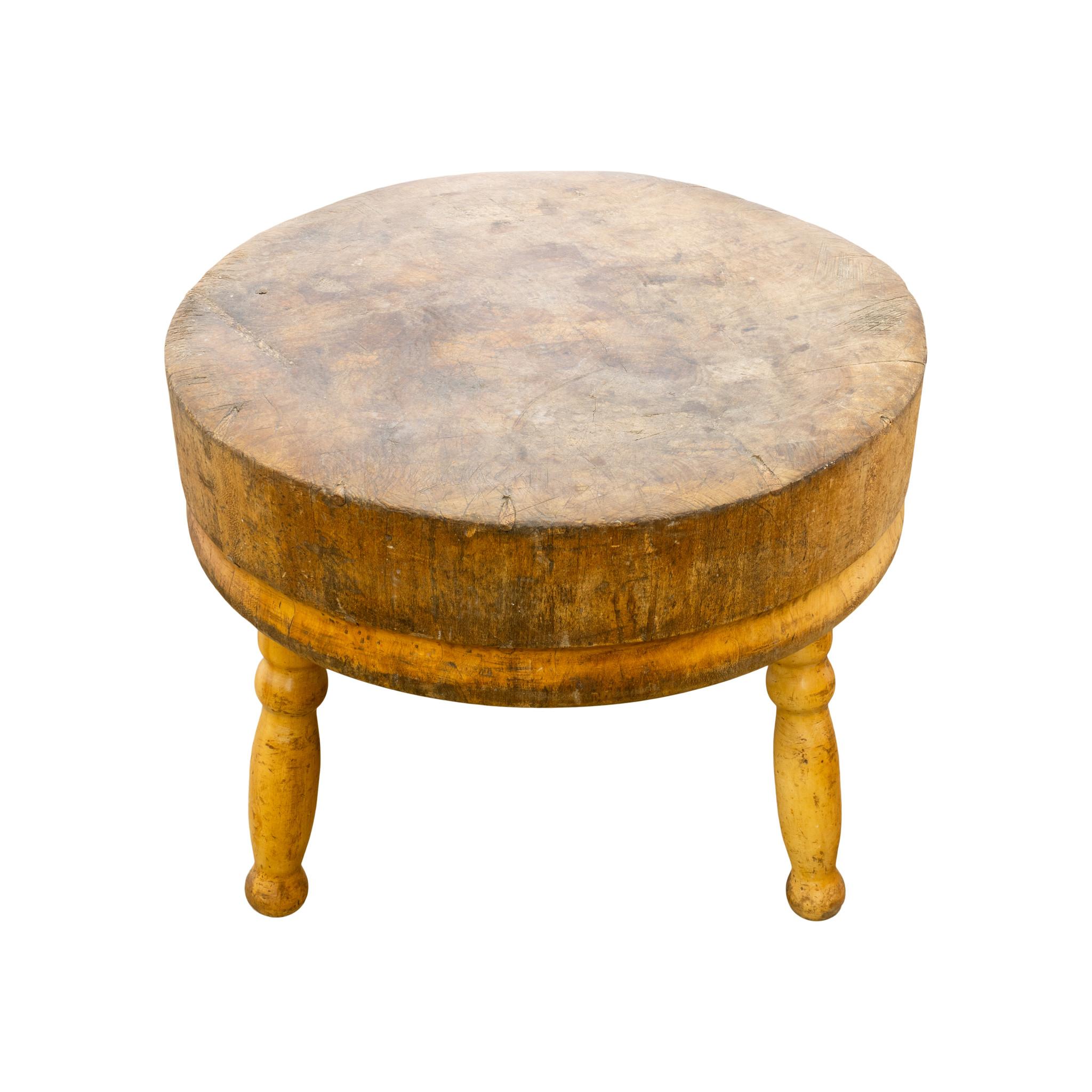 Antique French Butcher Block Table In Good Condition For Sale In Coeur d'Alene, ID