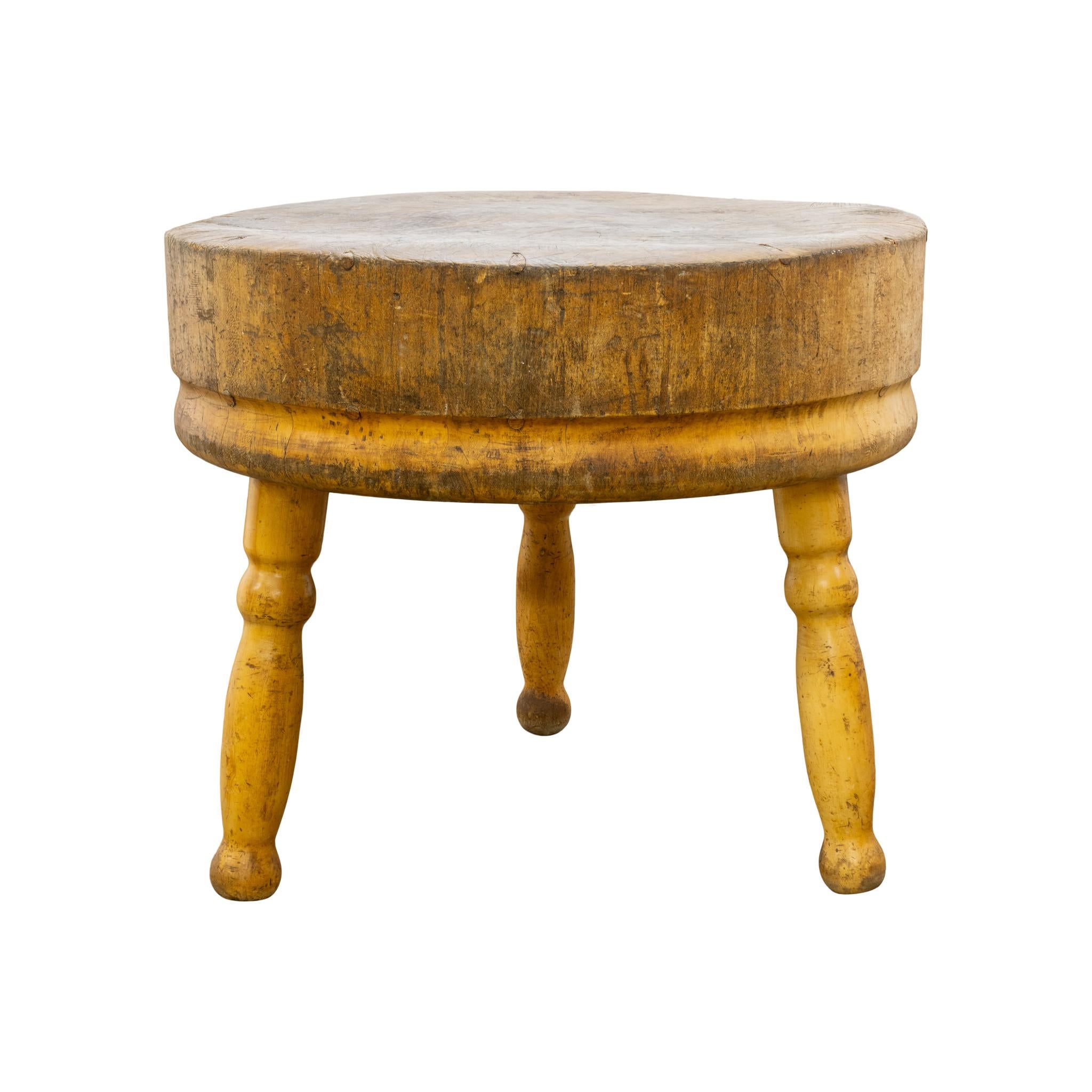 20th Century Antique French Butcher Block Table For Sale