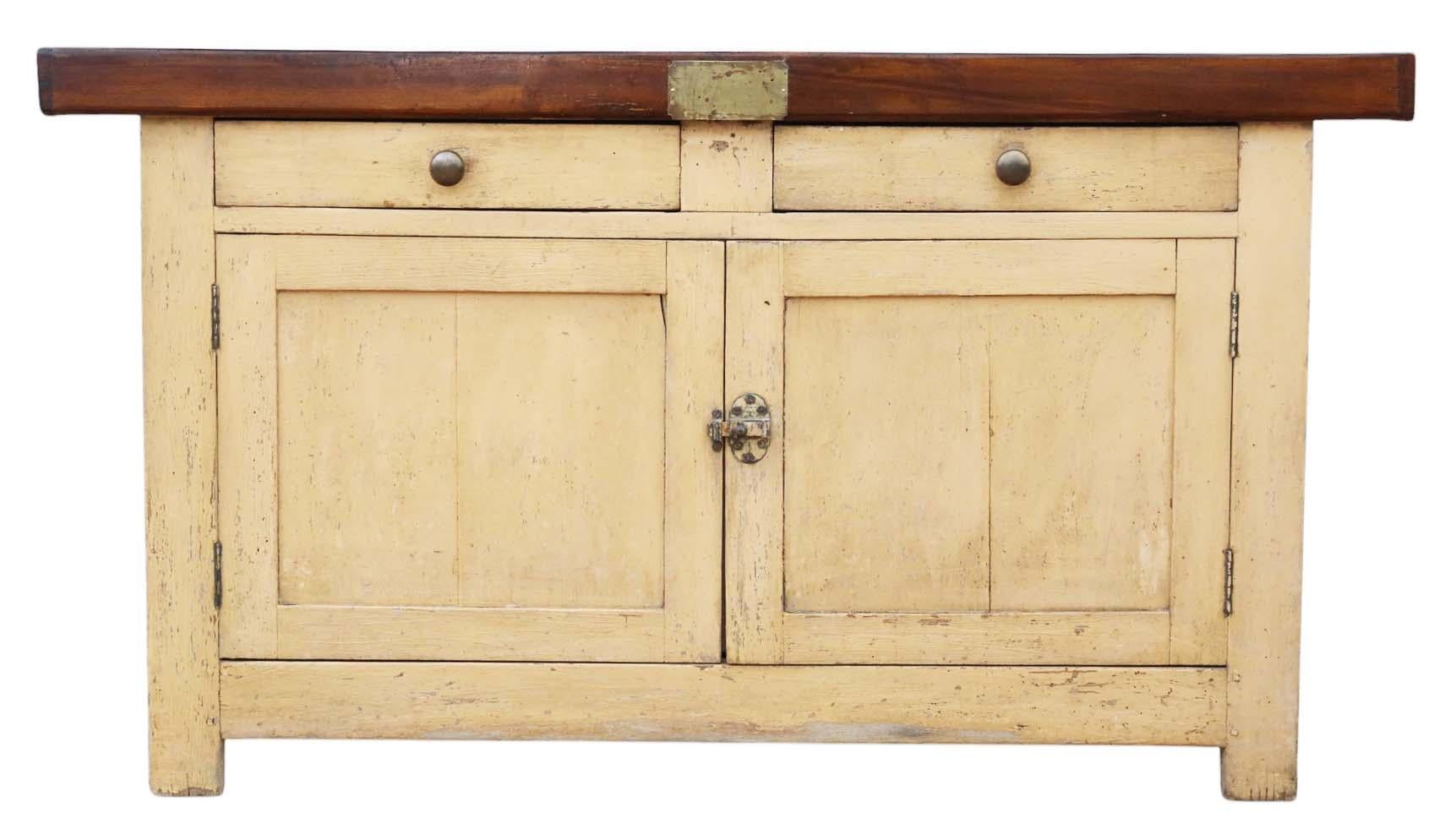 Inizio XX secolo Antique French Block Cupboard Tavolo da cucina - Alta qualità in vendita