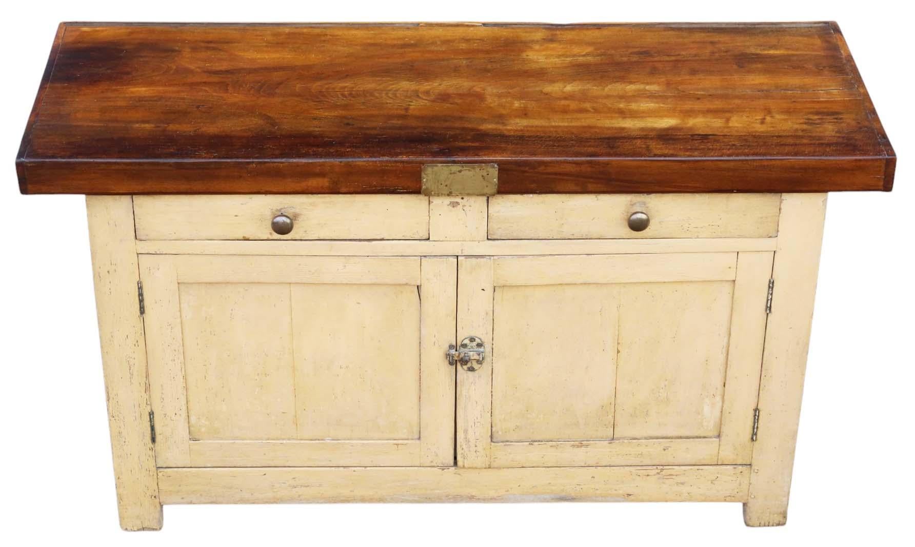 Faggio Antique French Block Cupboard Tavolo da cucina - Alta qualità in vendita