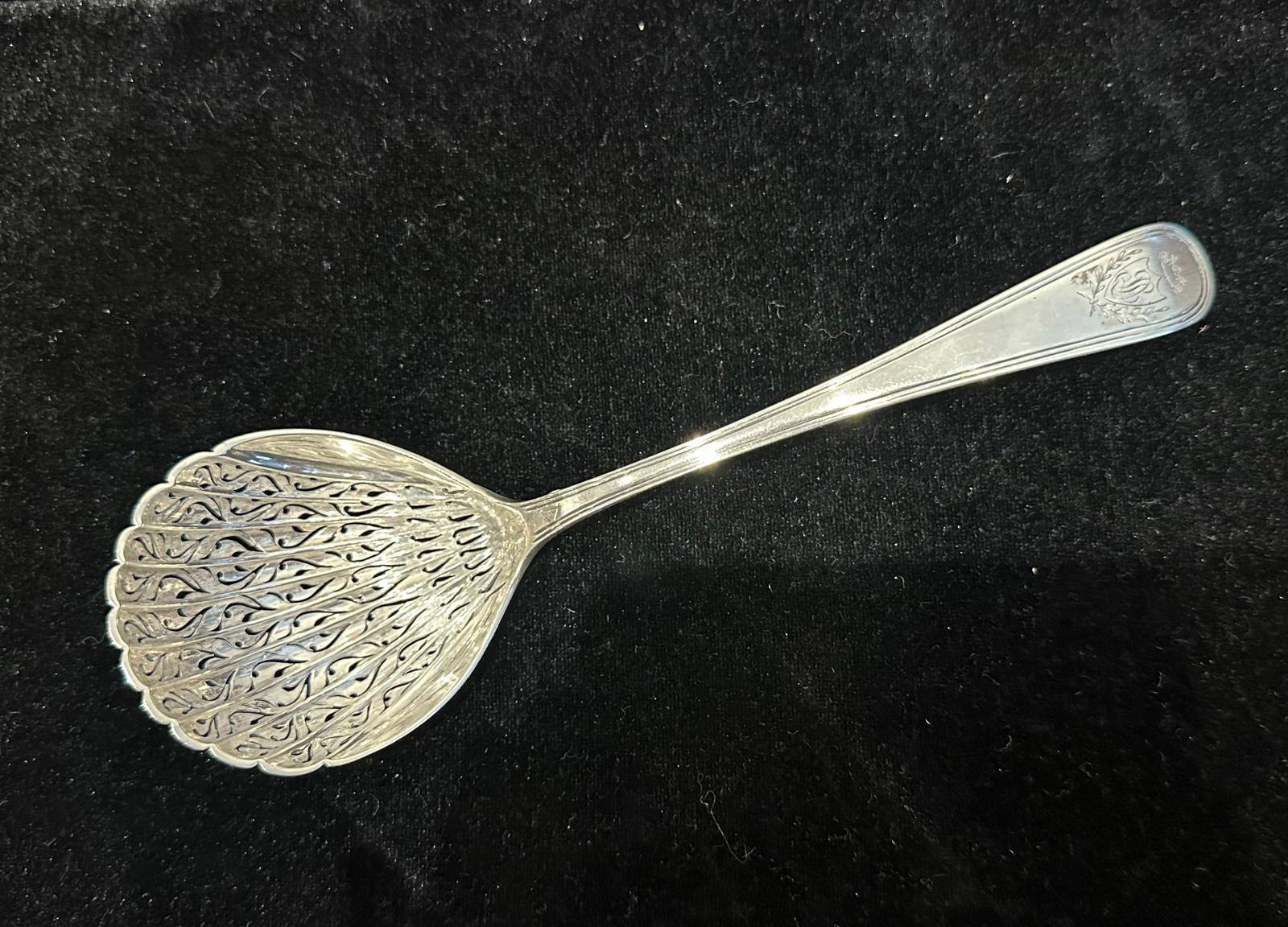 Antique French C1825 Sterling Silver Tea Strainer, French Hallmarks. View 2