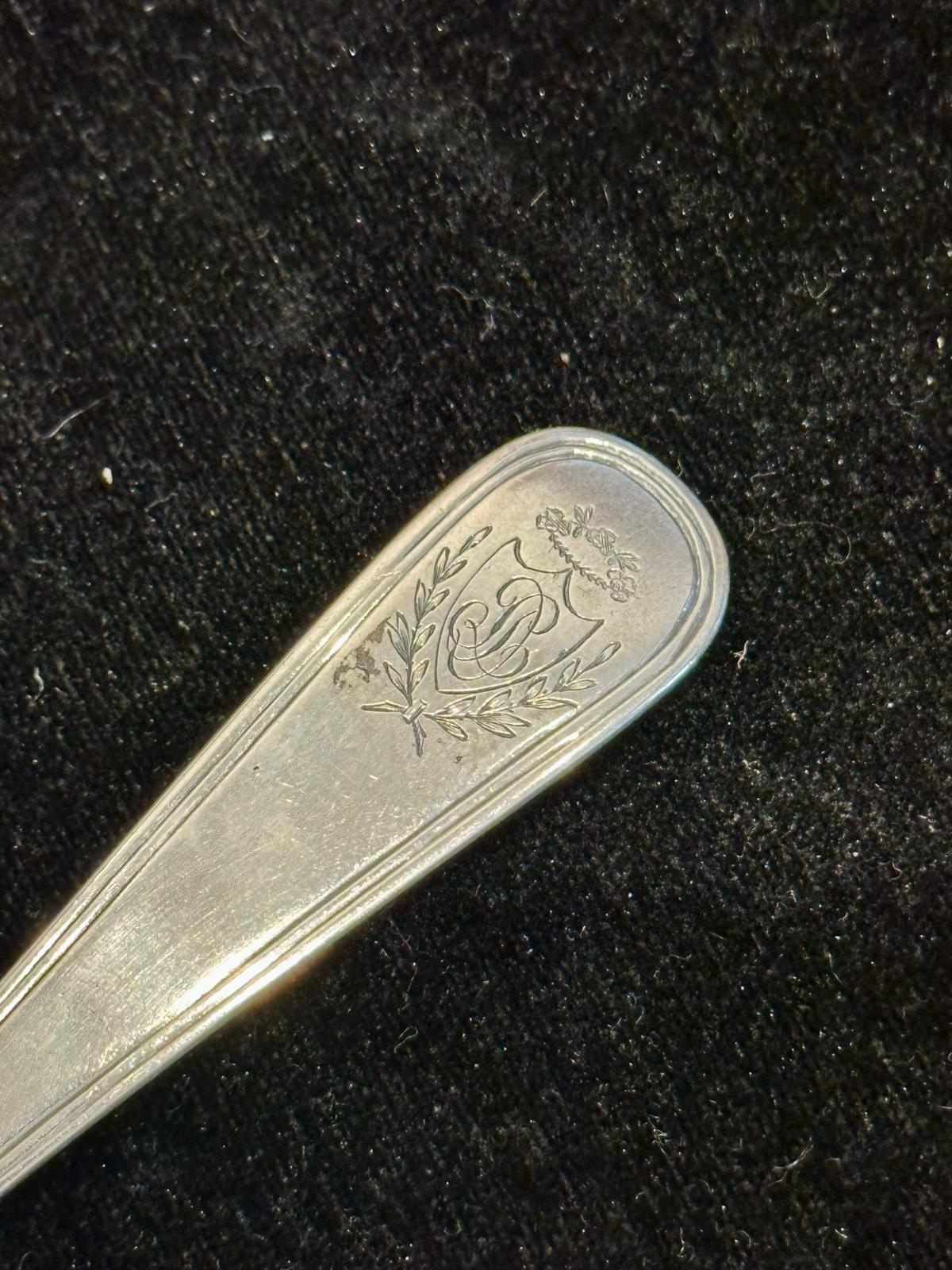 Antique French C1825 Sterling Silver Tea Strainer, French Hallmarks. View 3