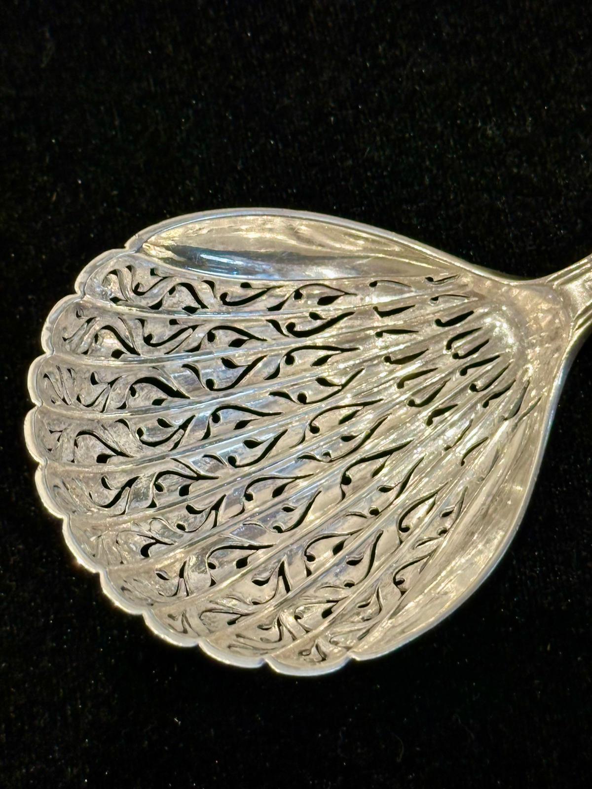 Antique French C1825 Sterling Silver Tea Strainer, French Hallmarks. View 4
