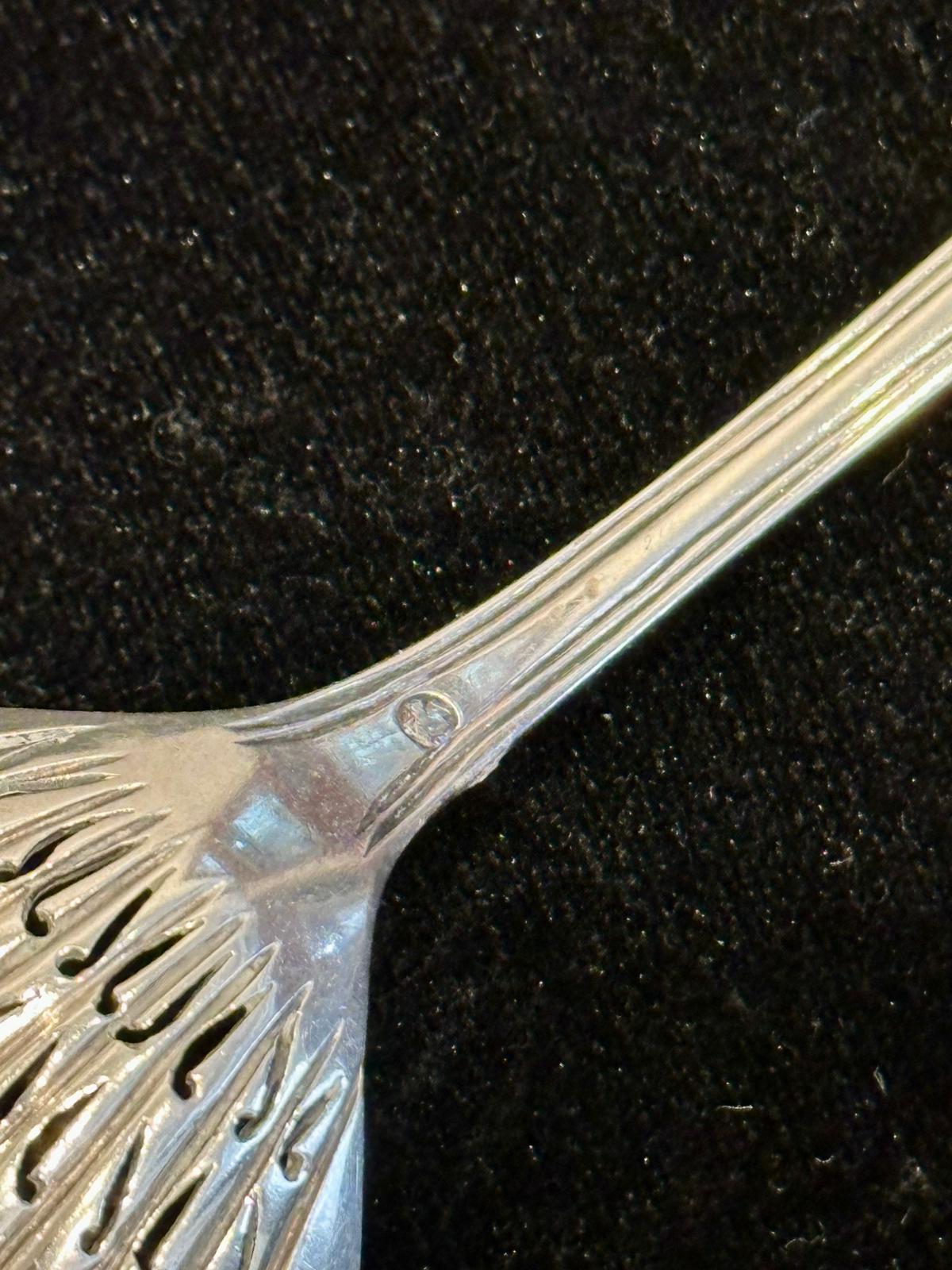 Antique French C1825 Sterling Silver Tea Strainer, French Hallmarks. View 6