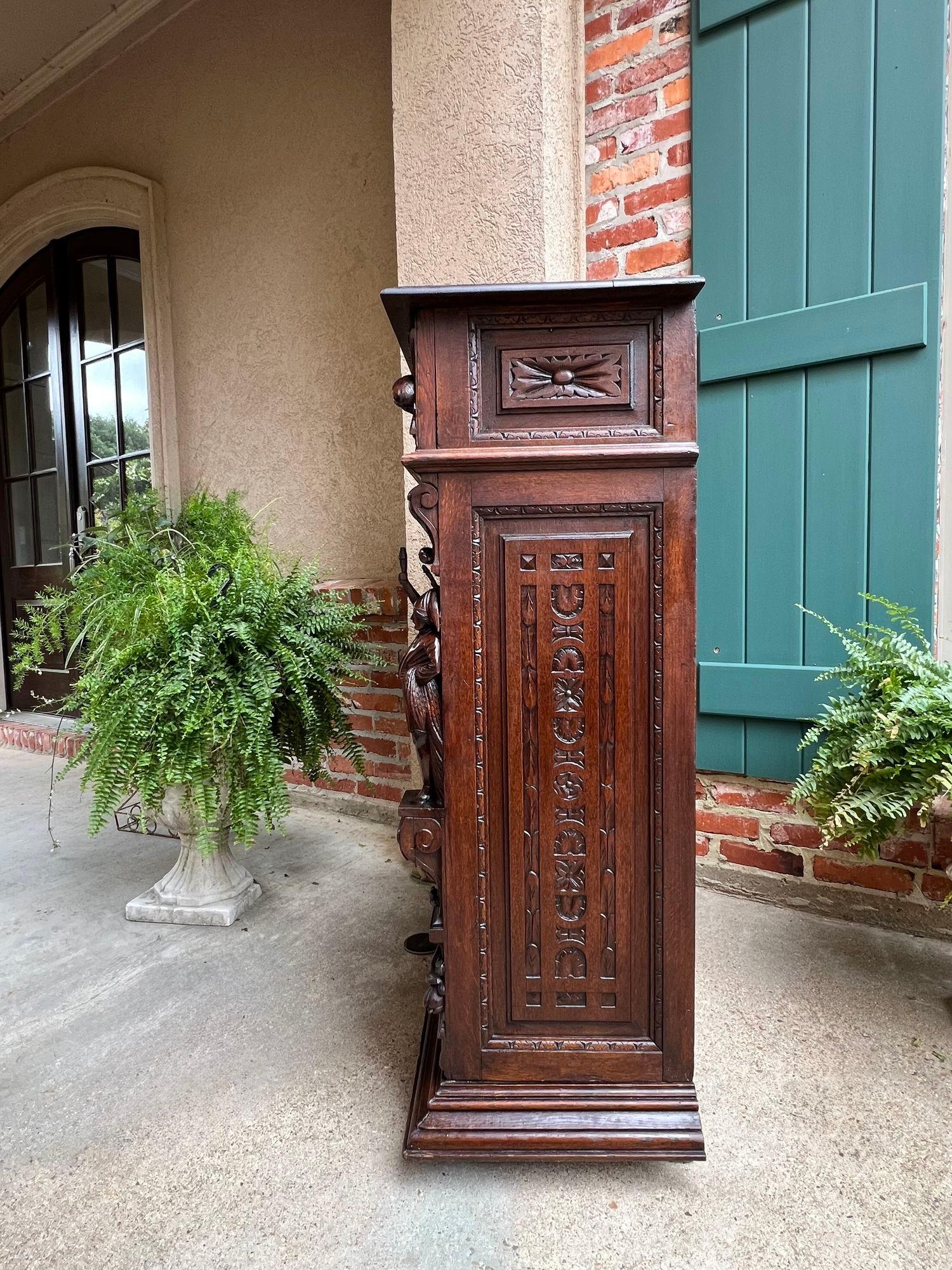 Antique French Cabinet Bar Sideboard Baroque Carved Oak c1880 Libreria in vendita 2