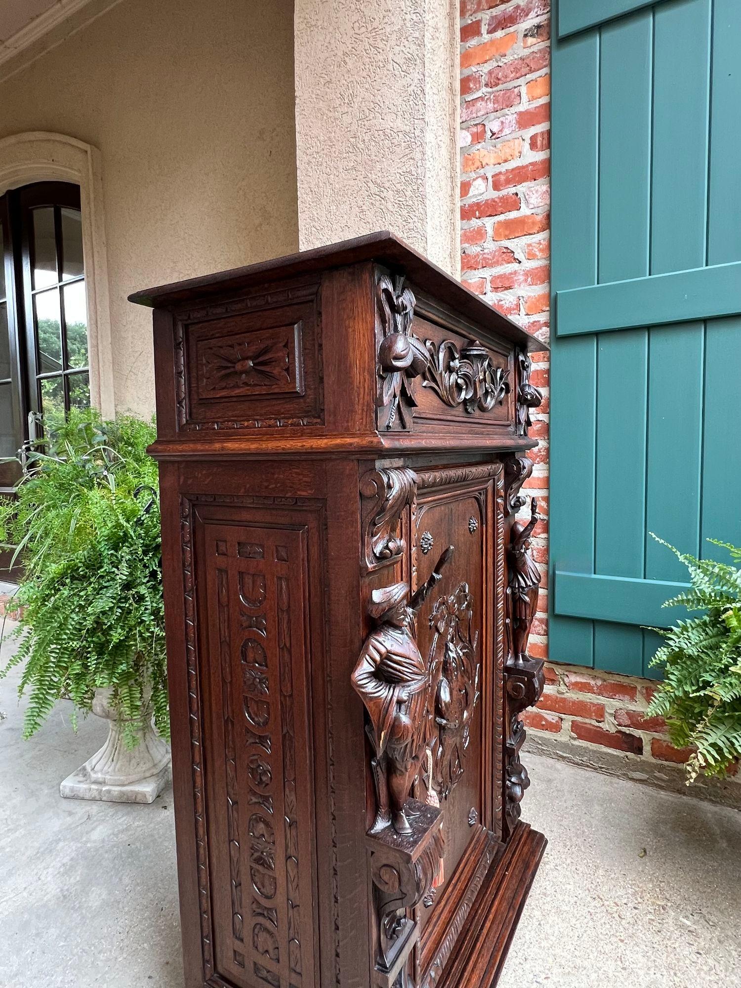 Antique French Cabinet Bar Sideboard Baroque Carved Oak c1880 Libreria in vendita 6