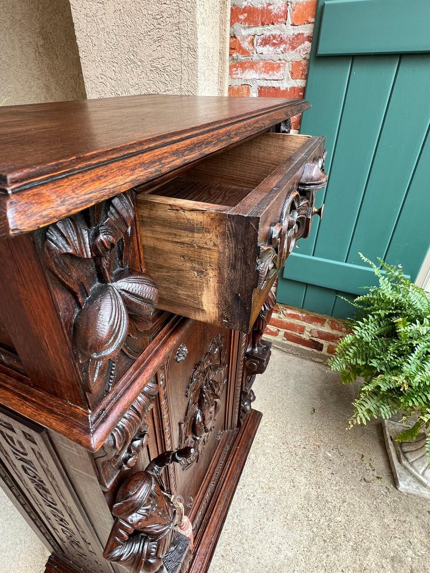 Antique French Cabinet Bar Sideboard Baroque Carved Oak c1880 Libreria in vendita 12