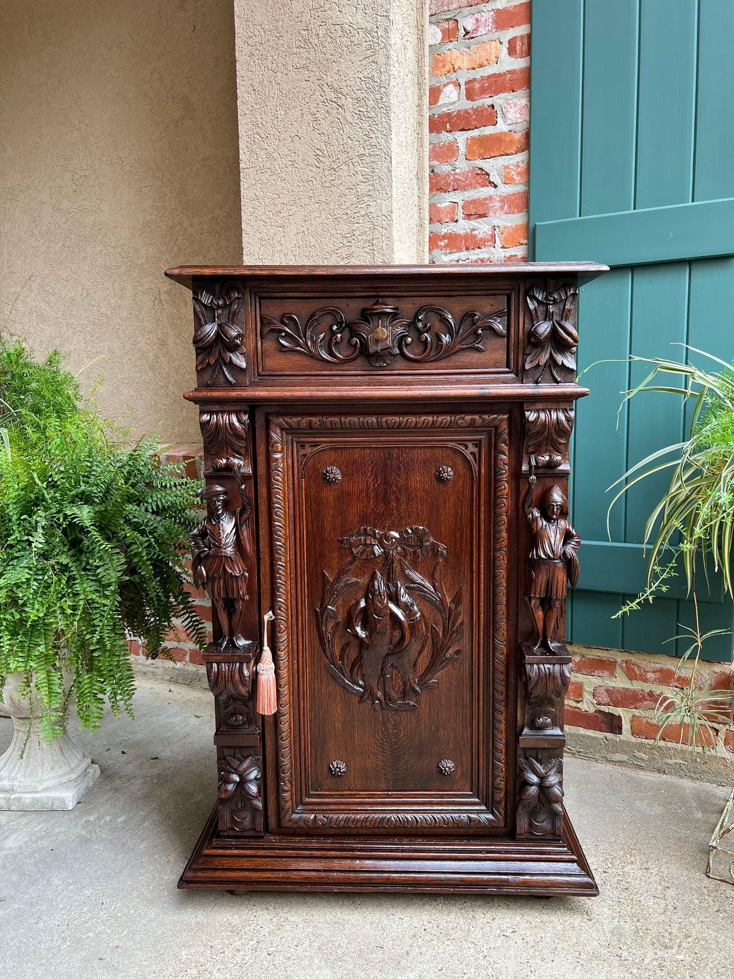 Barocco Antique French Cabinet Bar Sideboard Baroque Carved Oak c1880 Libreria in vendita