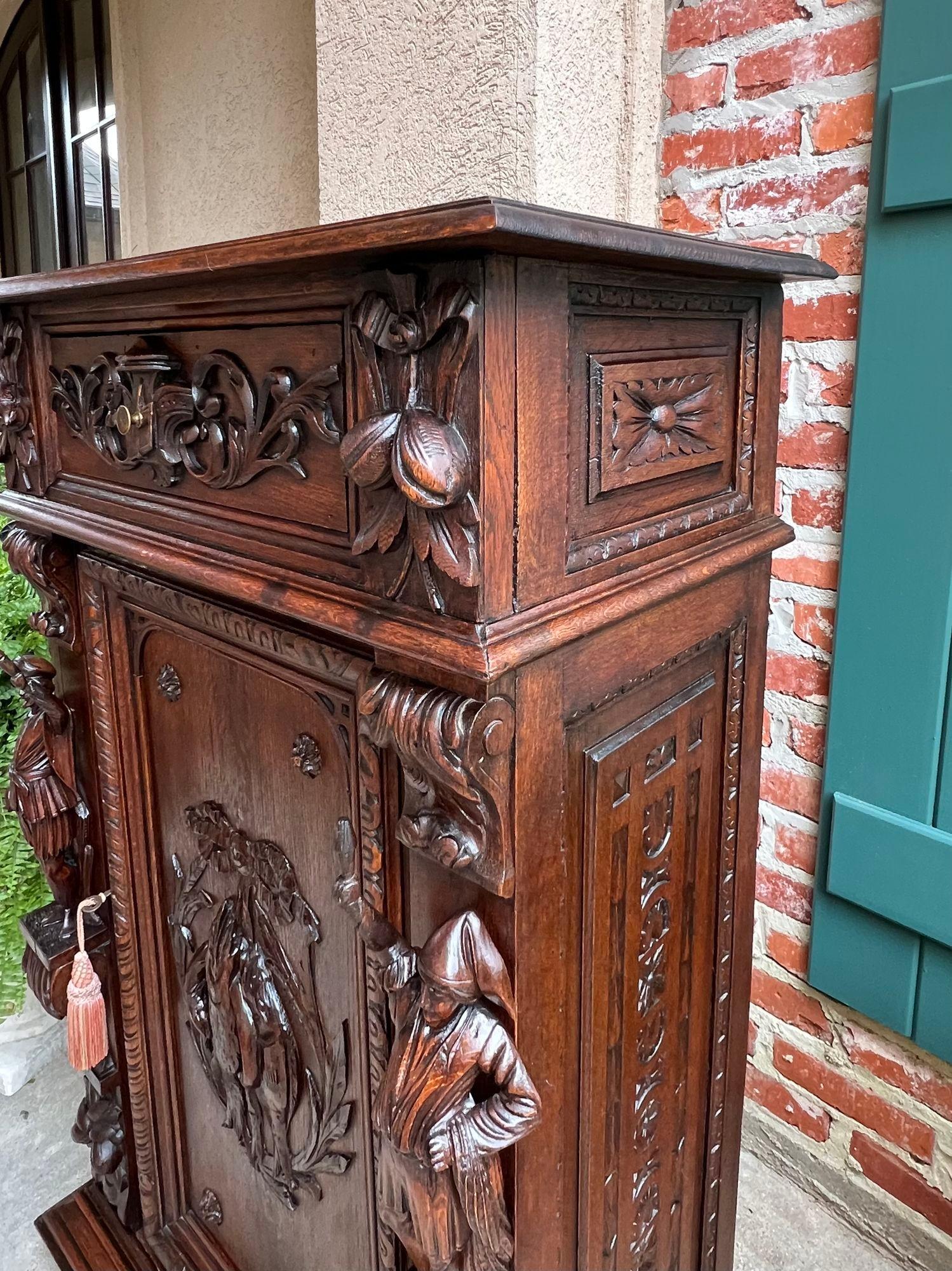 Fine XIX secolo Antique French Cabinet Bar Sideboard Baroque Carved Oak c1880 Libreria in vendita