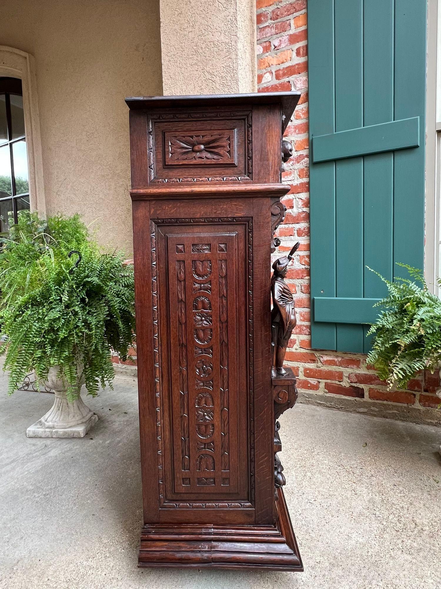 Antique French Cabinet Bar Sideboard Baroque Carved Oak c1880 Libreria in vendita 1