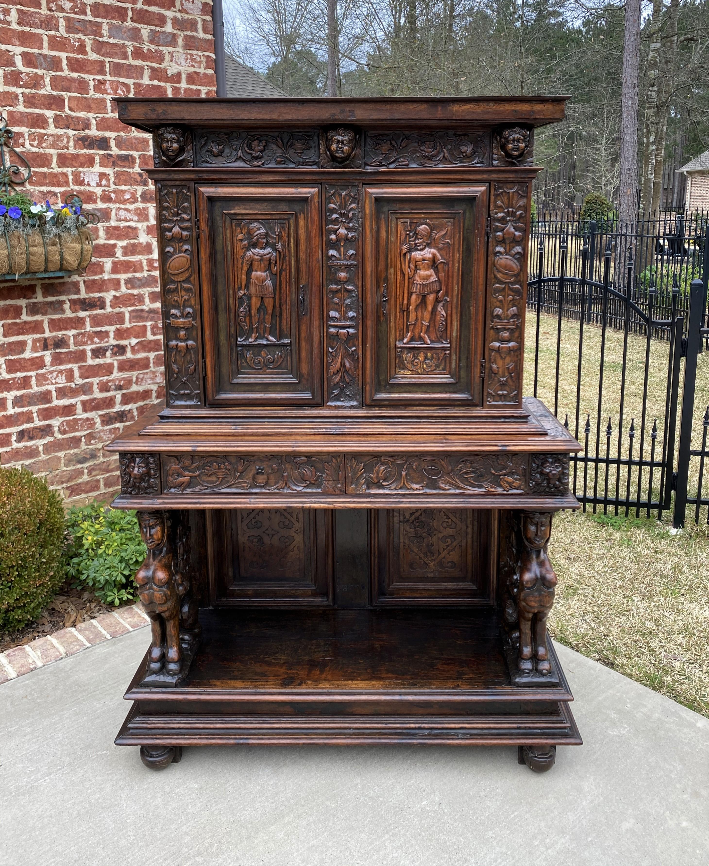 Superb Antique French Walnut Renaissance Revival Cabinet, Buffet or Cupboard~~