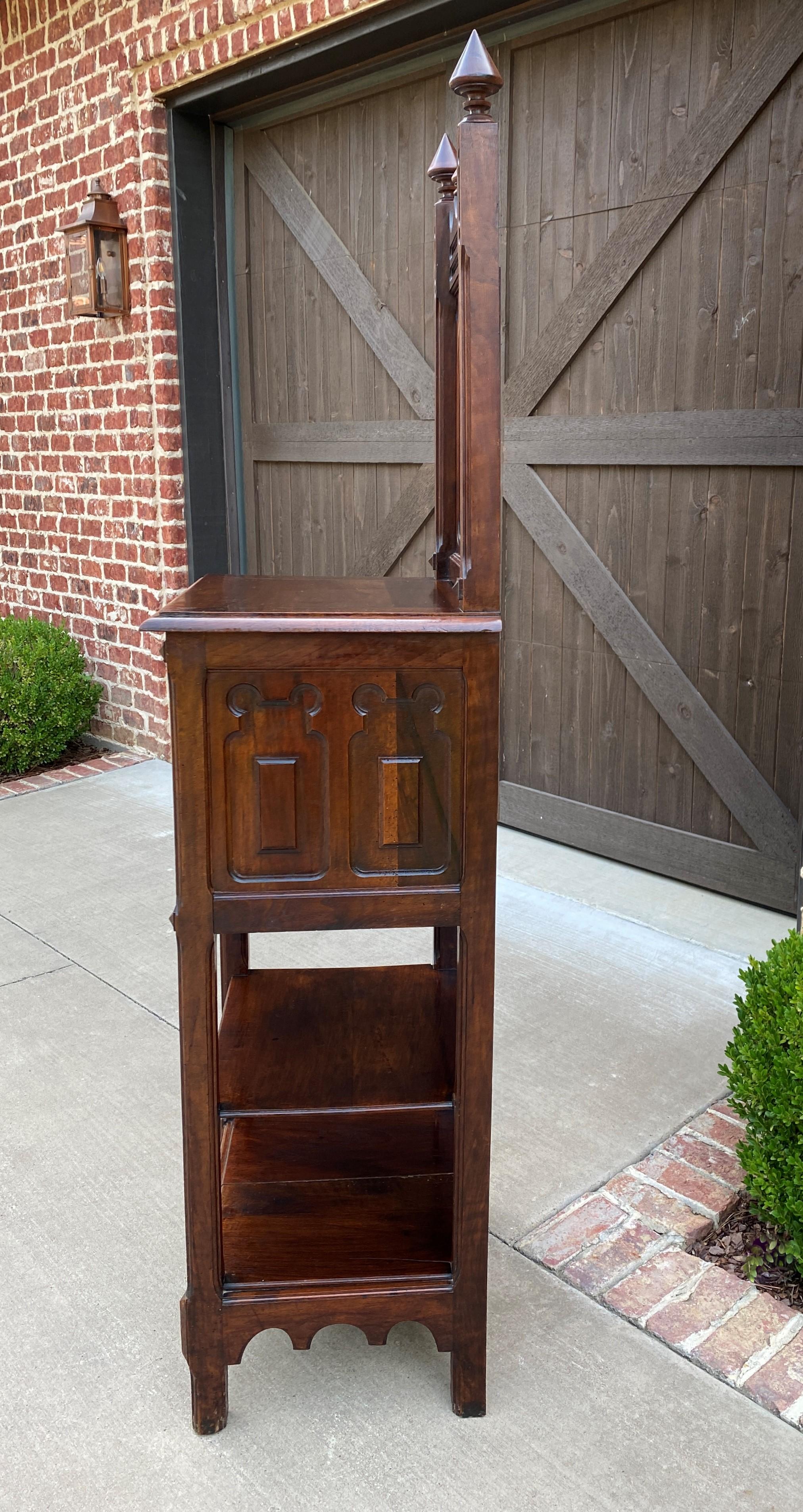 Late 19th Century Antique French Cabinet Cupboard Pedestal Bookcase Bar Gothic Revival Petite