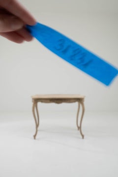 Antique French Cabriole Leg Bleached Oak Side Table