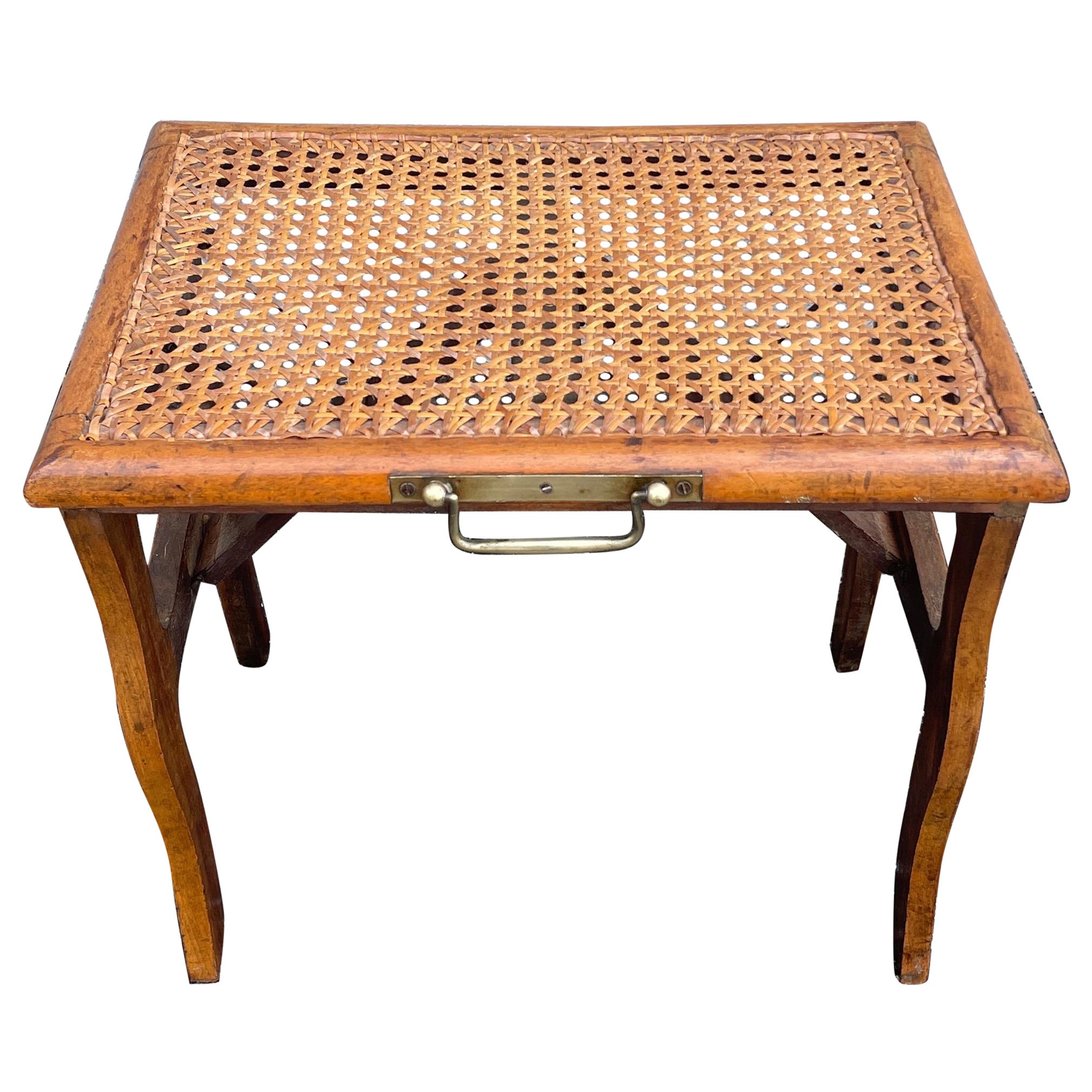 Tabouret pliant français ancien de style Campaigner