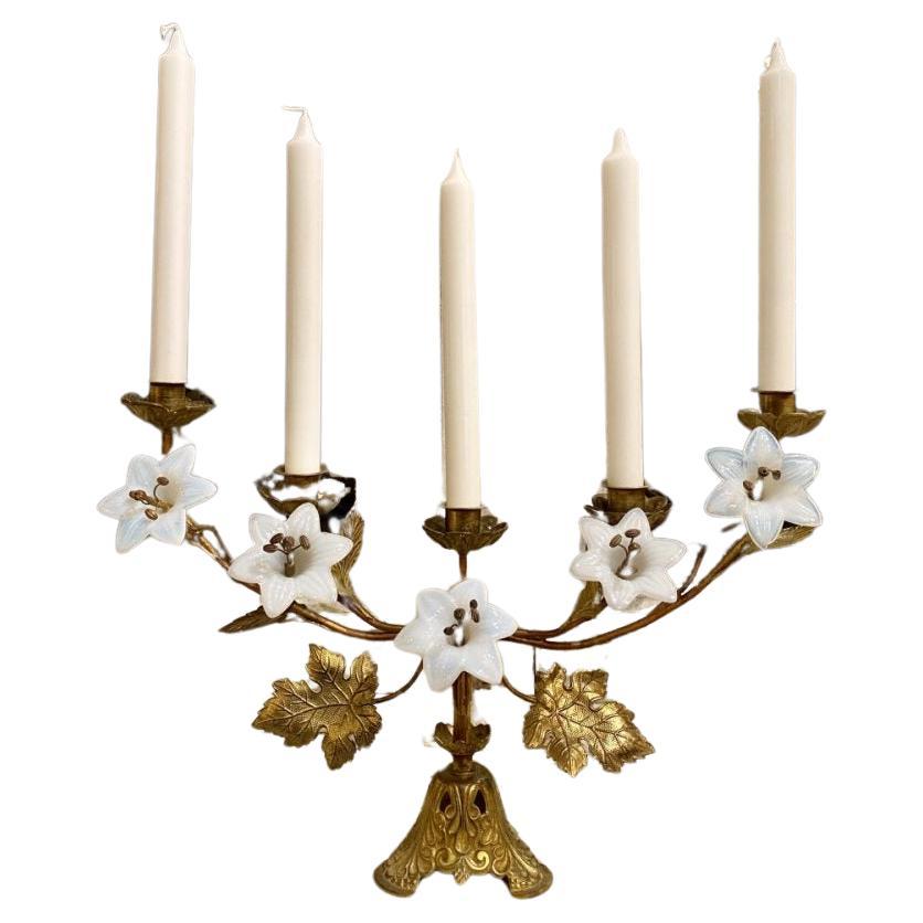 Antique French Candelabra or Alter Ornament, circa 1890-Boat Shaped For Sale