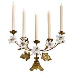 Used French Candelabra or Alter Ornament, circa 1890-Boat Shaped