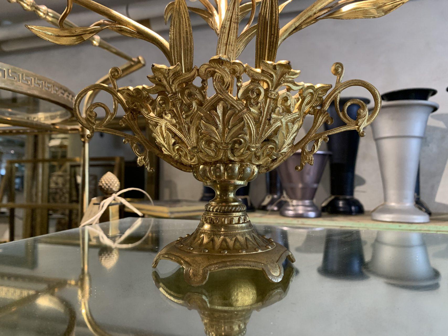 Brass Antique French Candelabra or Alter Ornament, circa 1890