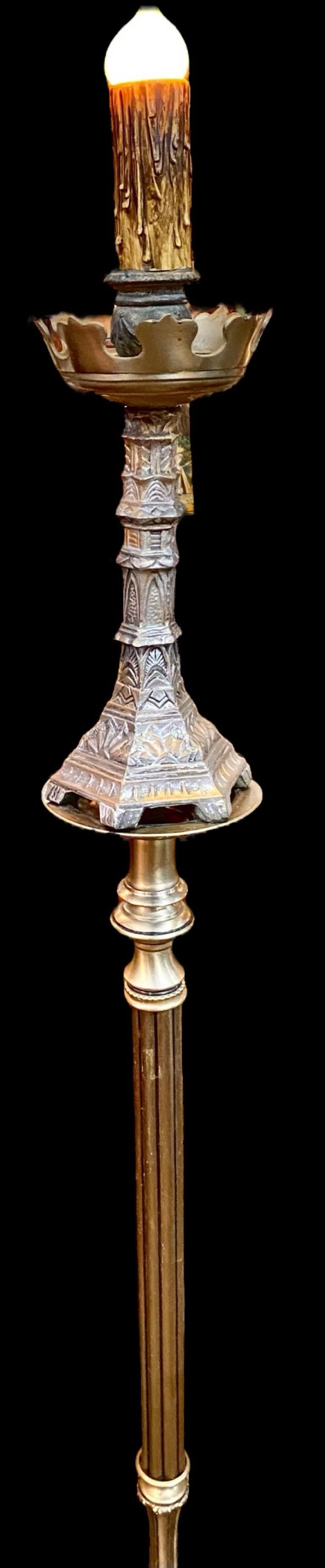 Lampe à bougie française ancienne standard en vente 3