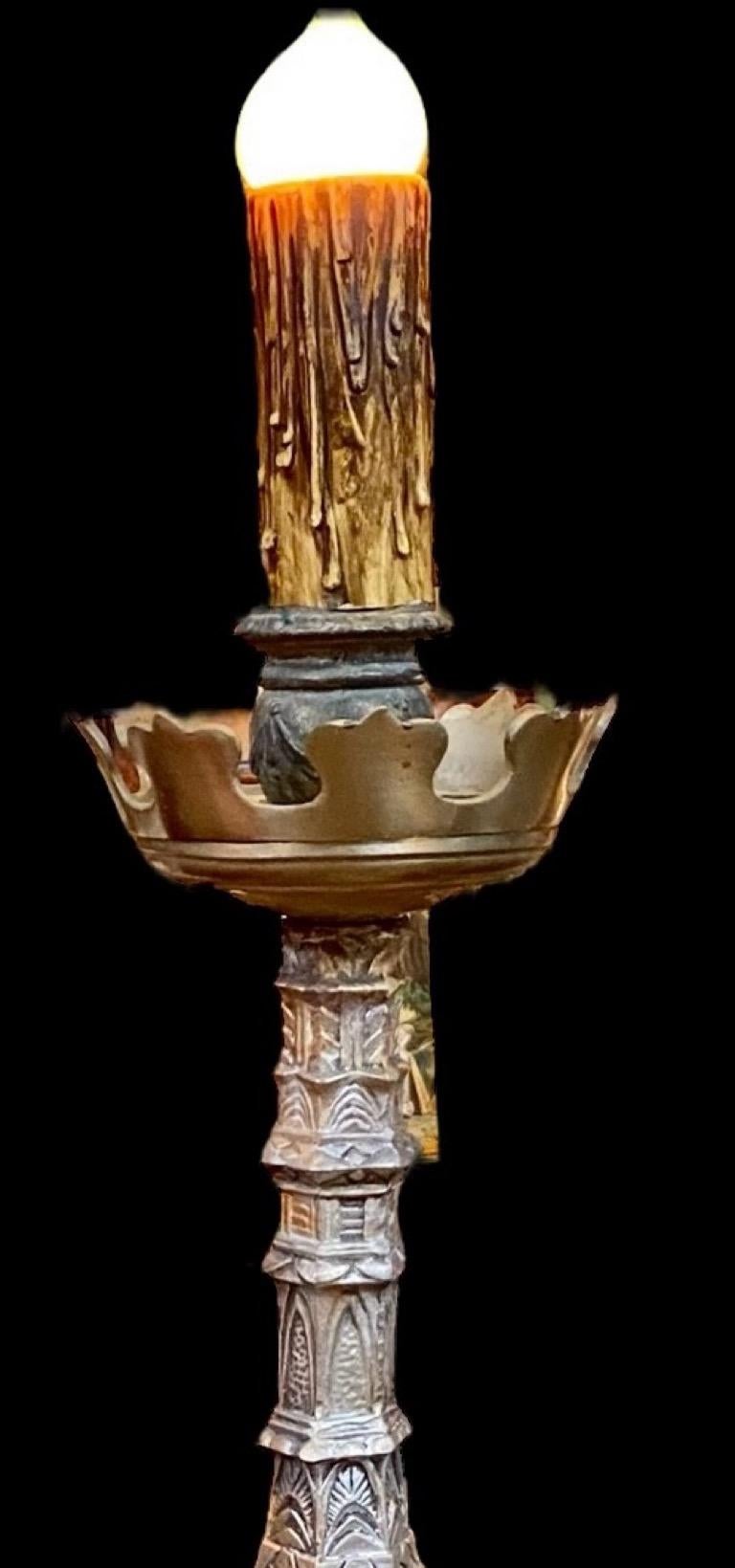 Lampe à bougie française ancienne standard en vente 6