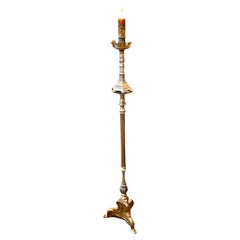 Antique French Candle Lamp Standard