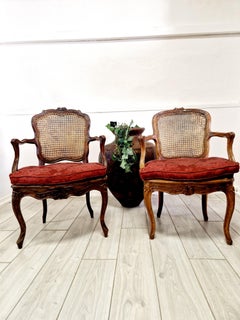 Antique French Cane Armchairs Louis XVI Period