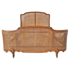 Antique French Cane Bed Corbeille Louis XV Style