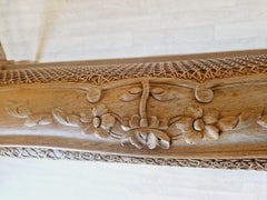 Antique French Cane Sleigh Bed Louis XV