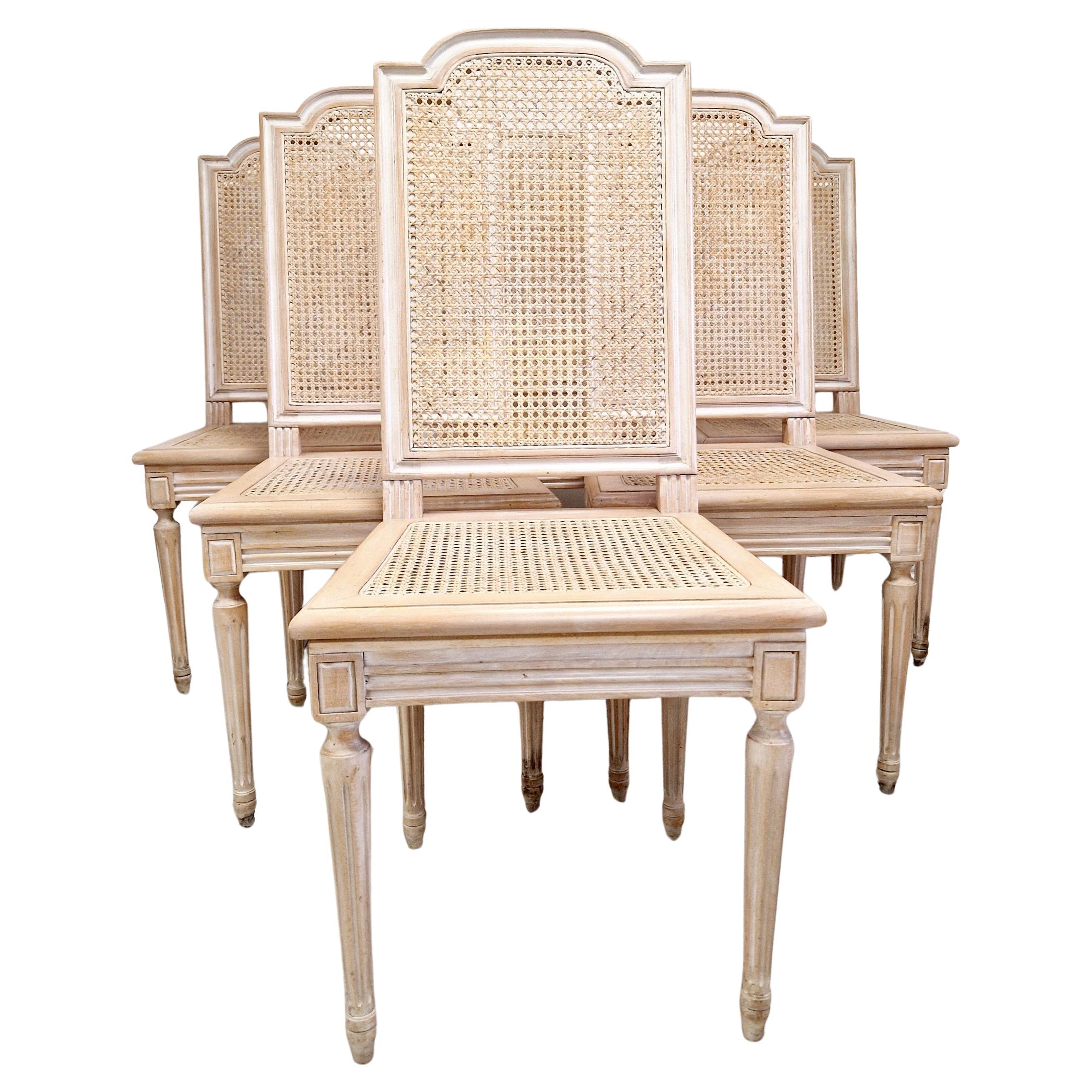 Antique French Cane Dining Chairs For Sale at 1stDibs