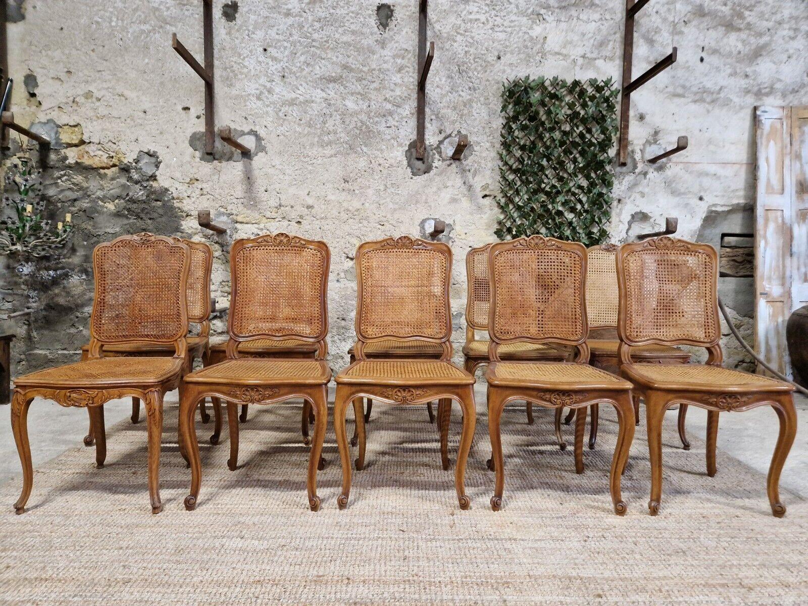 Antique French Cane Dining Chairs Suite of 10 4