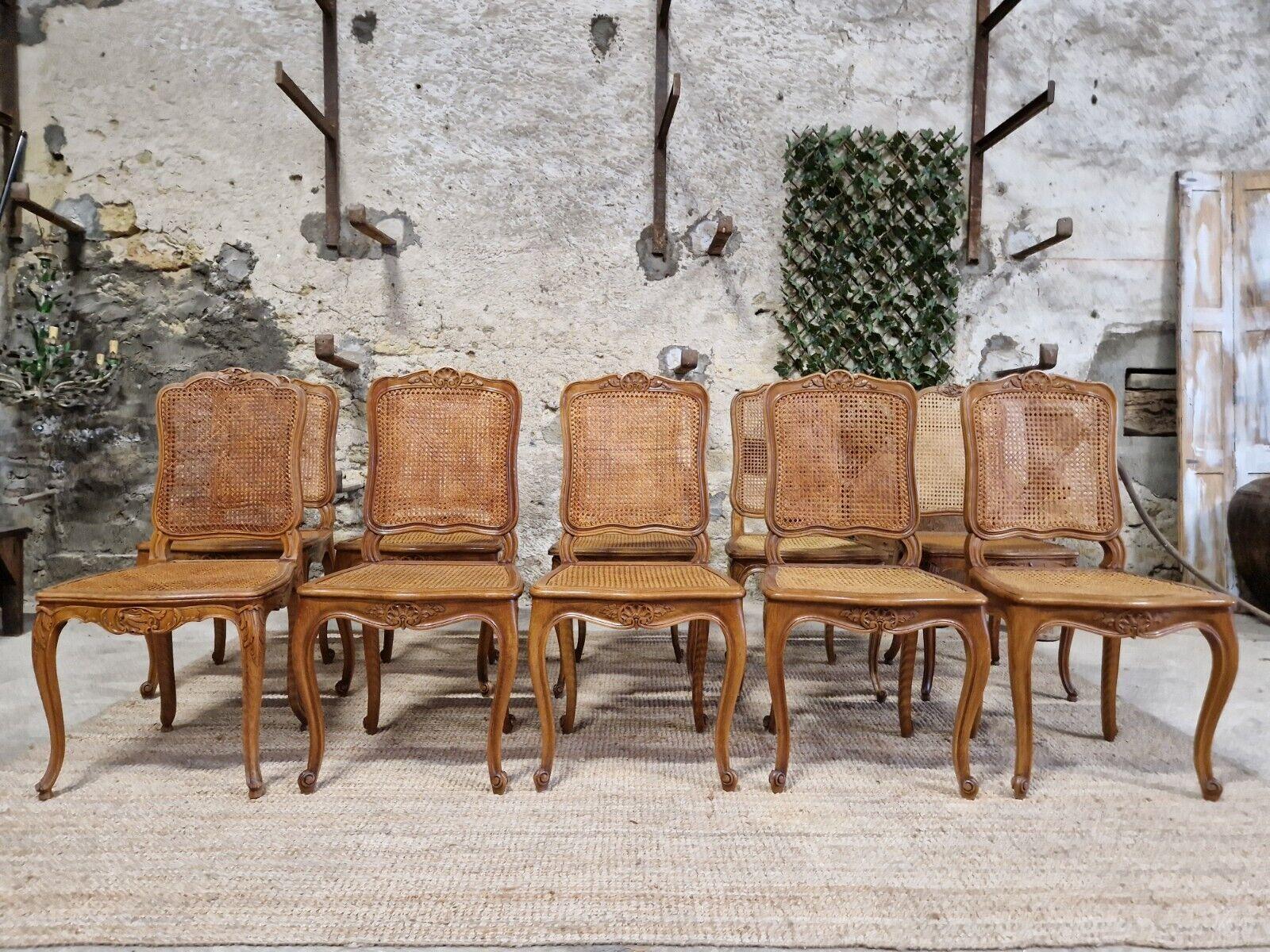 Antique French Cane Dining Chairs Suite of 10 2