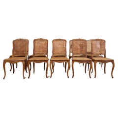 Antique French Cane Dining Chairs Suite of 10