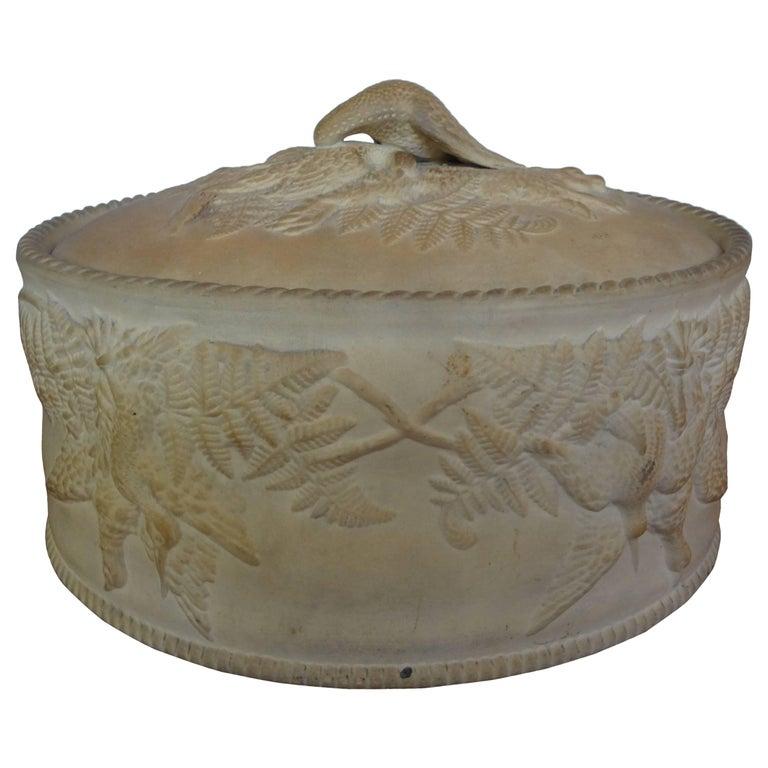 Antique French Caneware Game Pie Dish or Tureen with Liner For Sale 1
