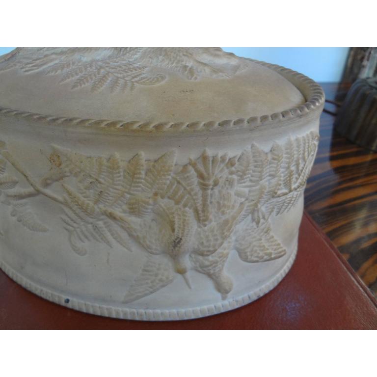 Antique French Caneware Game Pie Dish or Tureen with Liner In Good Condition For Sale In Houston, TX